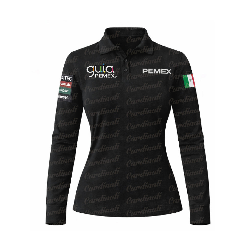 Playera Polo ML Pemex 600-D Negra
