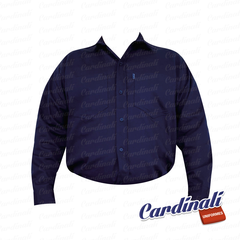 Camisa M/L Alg. Azul Marino 100% Algodón